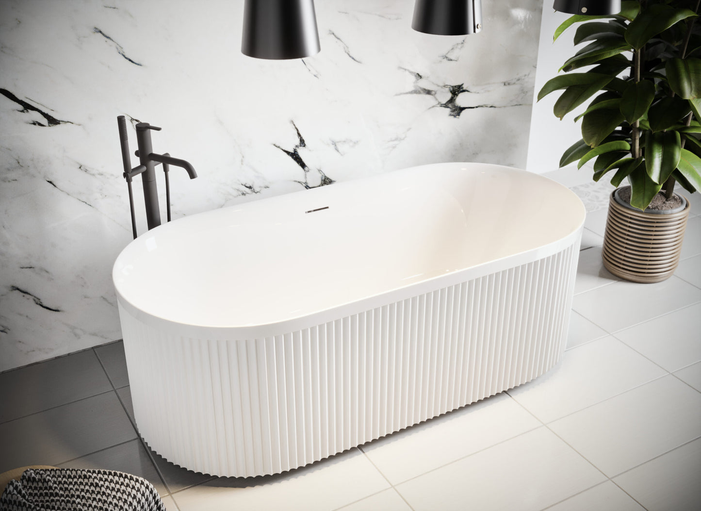 Avara Fluted Freestanding Bath