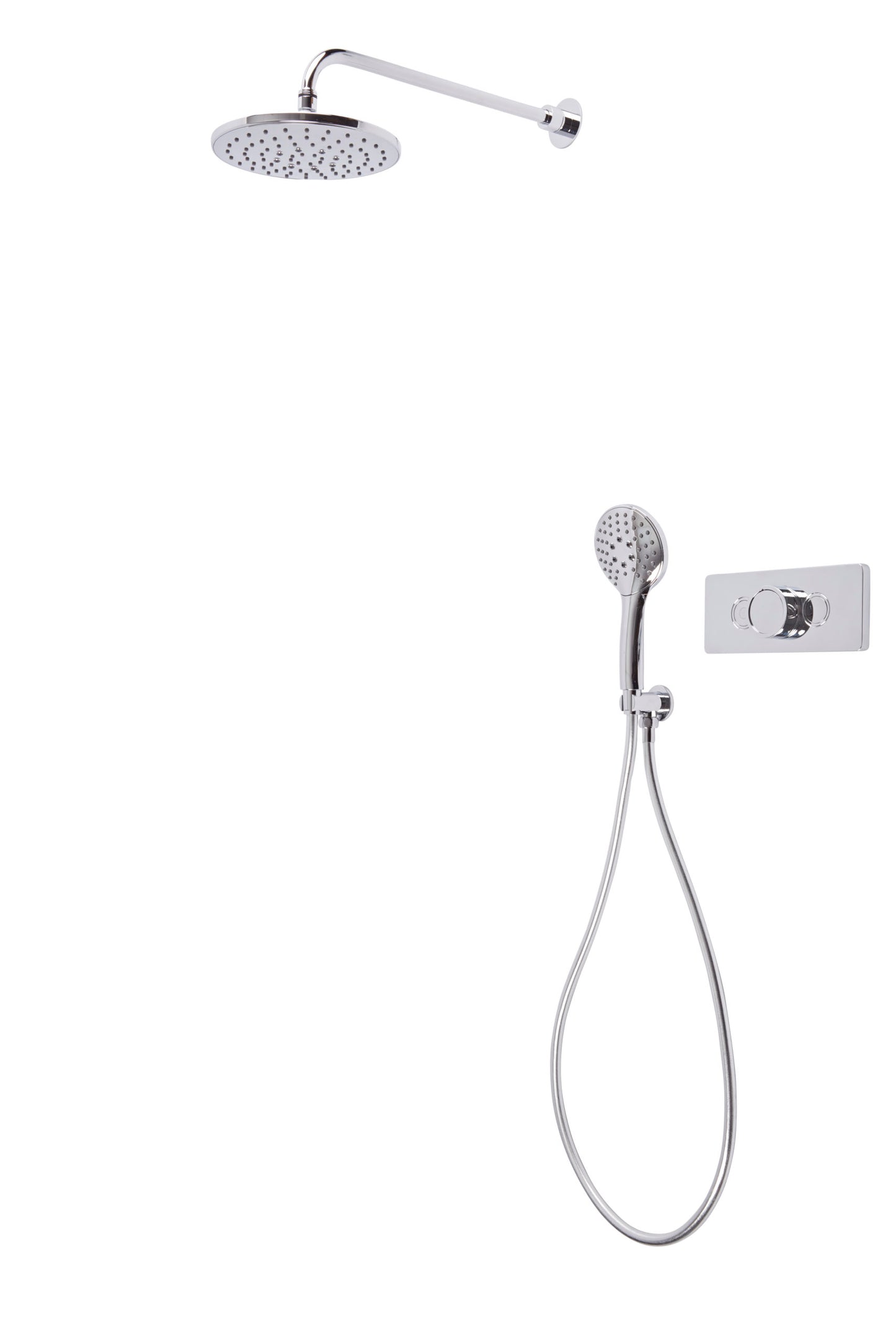 Axiom Dual Function Push Button Concealed Shower System with Shower Head Handset