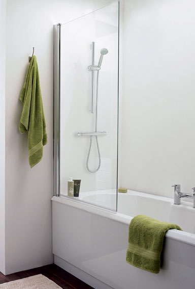 Straight Square Bath Screen Silver
