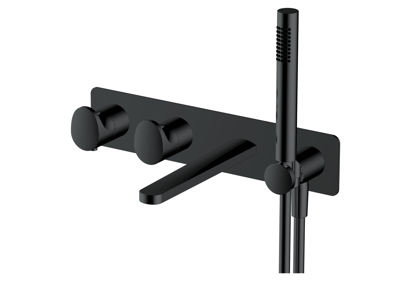 RAK Portofino Thermostatic Dual Outlet Horizontal Concealed Valve Bath Spout Inc Shower Kit