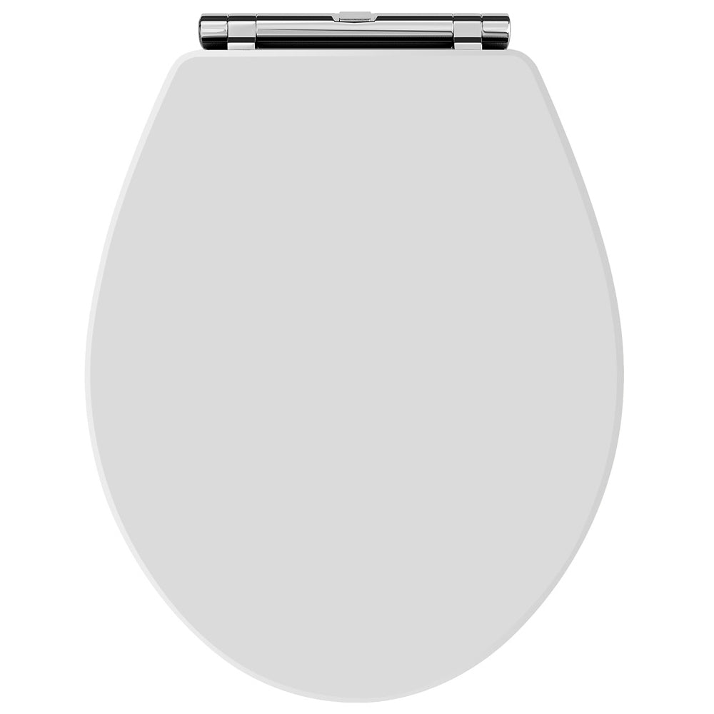 Fitzroy Traditional Round Wood Seat Soft Close Chrome Hinge