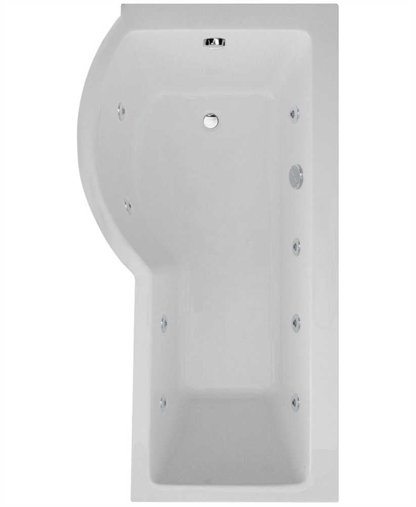 P SHAPE Single Ended Left Hand 8 Jet Whirlpool Bath & Panel