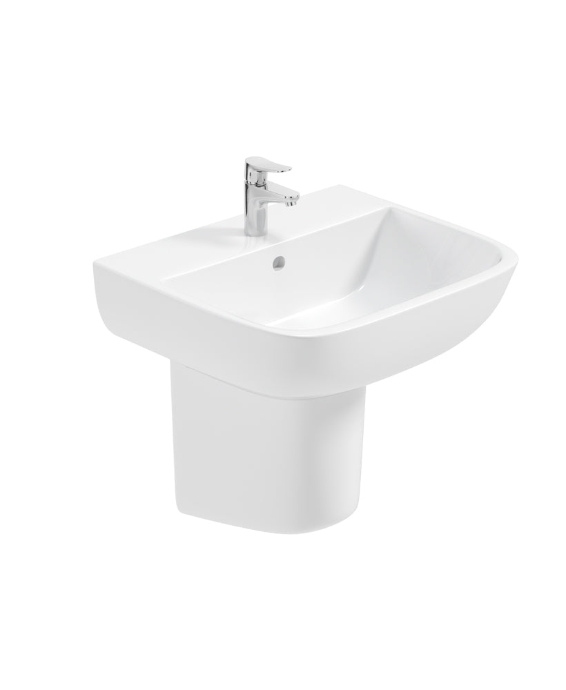RUBIX 1 Tap Hole Wash Basin & Semi Pedestal