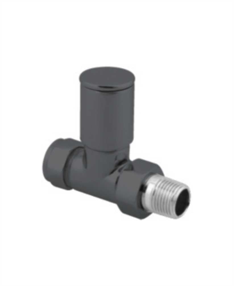 SONAS Round Straight Radiator Valve Anthracite