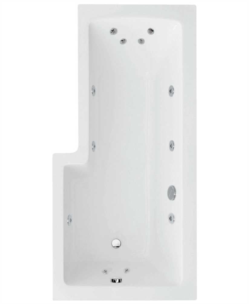 L SHAPE Right Hand Single Ended 12 Jet Whirlpool Bath & Panel