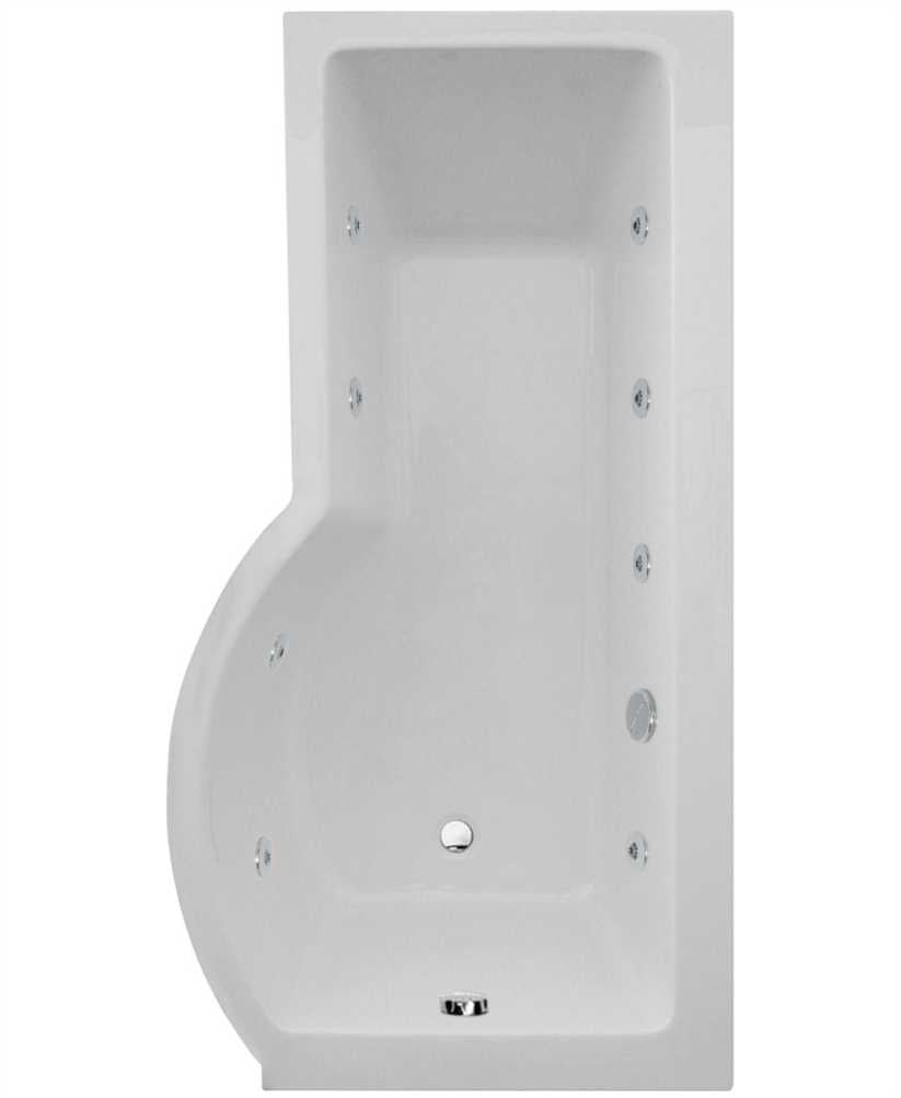 P SHAPE Right Hand Single Ended 8 Jet Whirlpool Bath & Panel