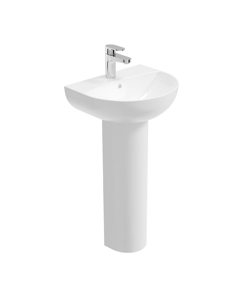HORIZON Round 1 Tap Hole Wash Basin & Full Pedestal