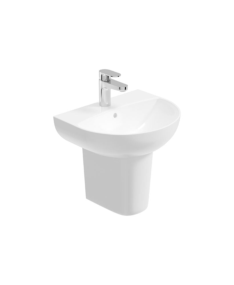 HORIZON Round 1 Tap Hole Wash Basin & Semi Pedestal