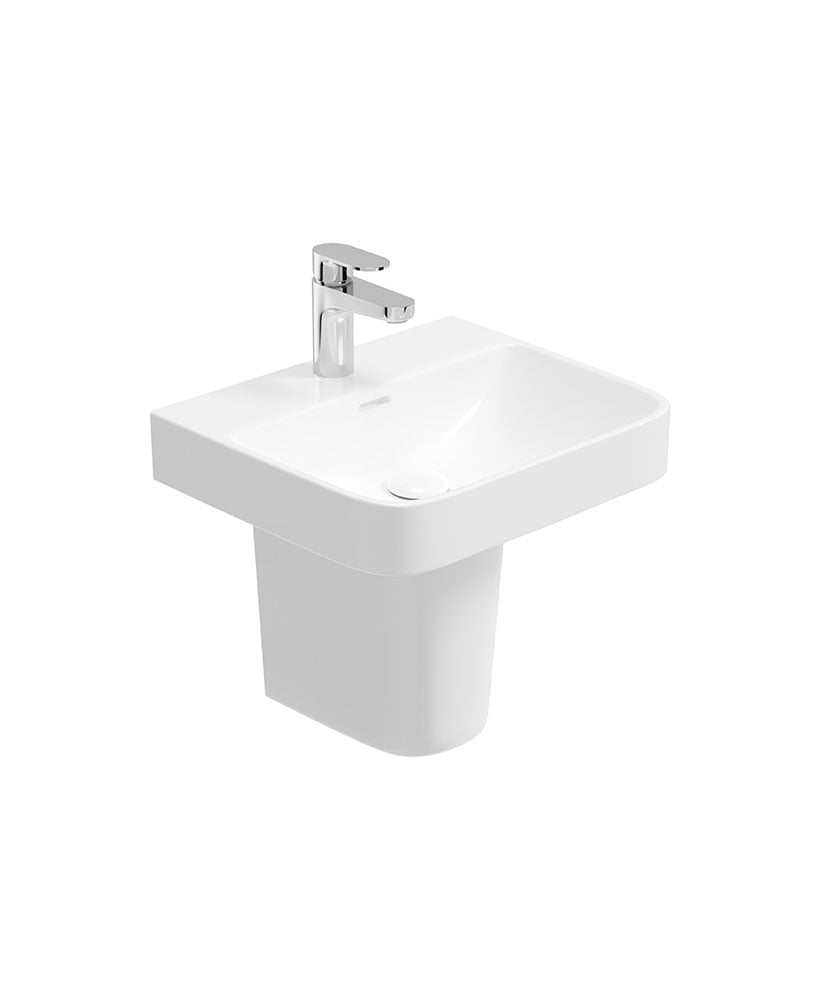 HORIZON Square 1 Tap Hole Wash Basin & Semi Pedestal