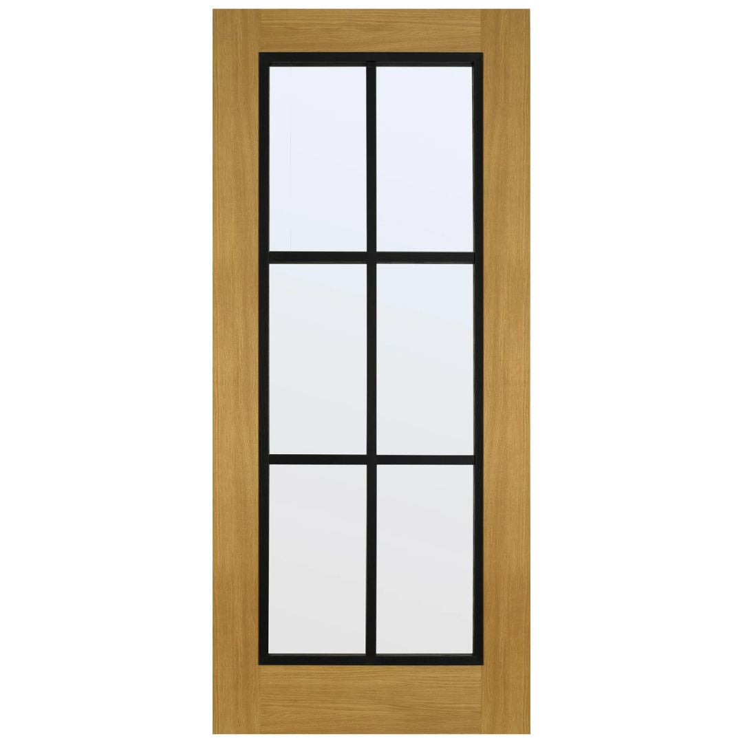 6 Lite Luxury Laminate Oak Clear Glass