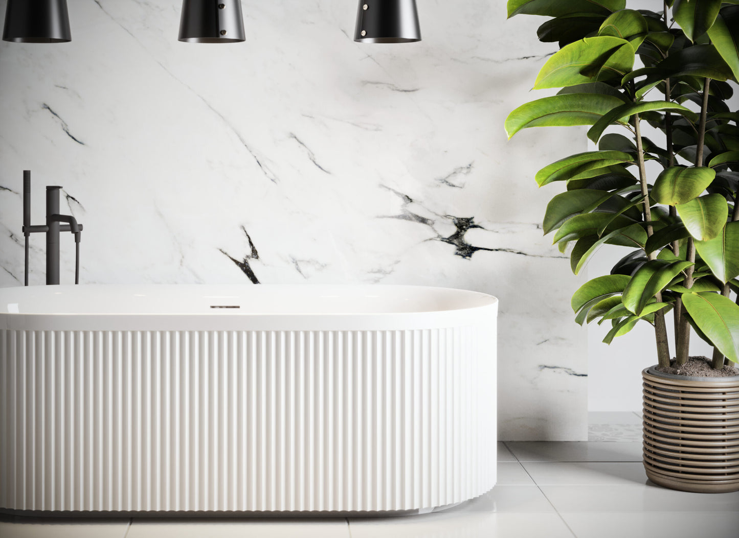 Avara Fluted  Freestanding Bath