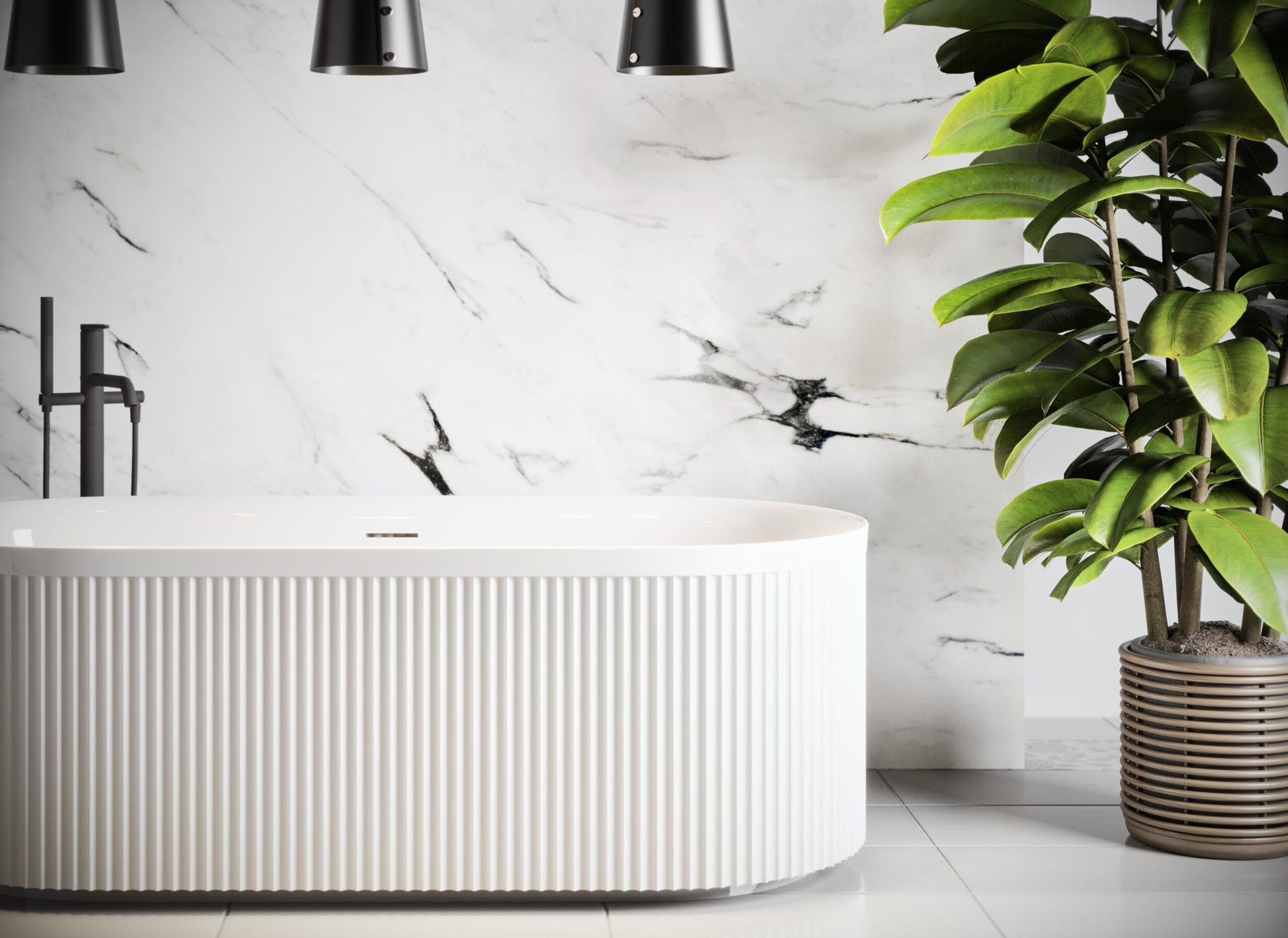 Avara Fluted  Freestanding Bath