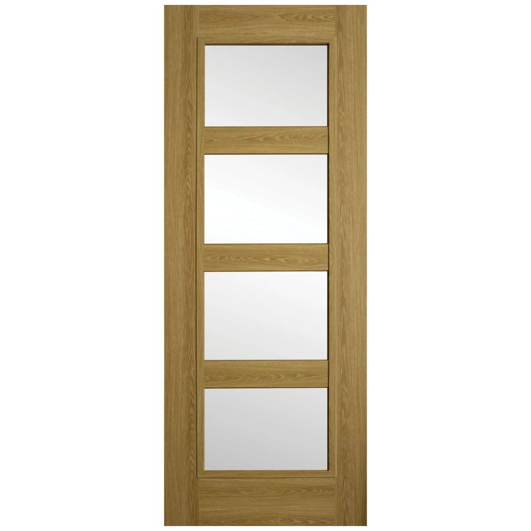 Shaker 4P Luxury Laminate Limed Oak Clear Glass