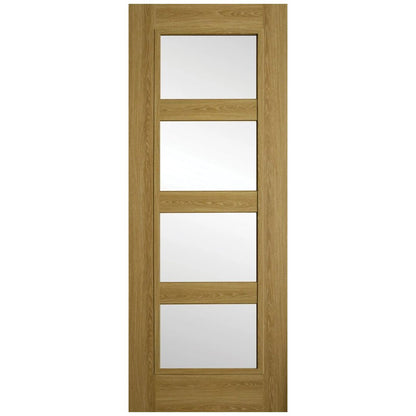 Shaker 4P Luxury Laminate Limed Oak Clear Glass