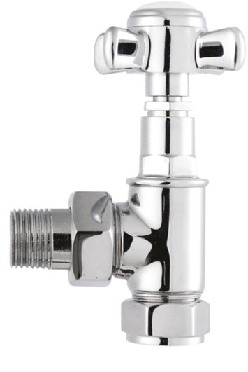 Victorian Cross Head Radiator Valves Angled