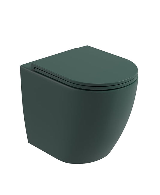 AVANTI Rimless Back To Wall WC & Soft Close Seat Forest Green