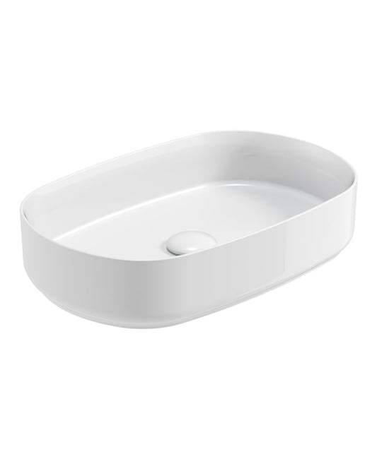 AVANTI Oval Countertop Wash Basin & Satin Ceramic Click Clack Waste