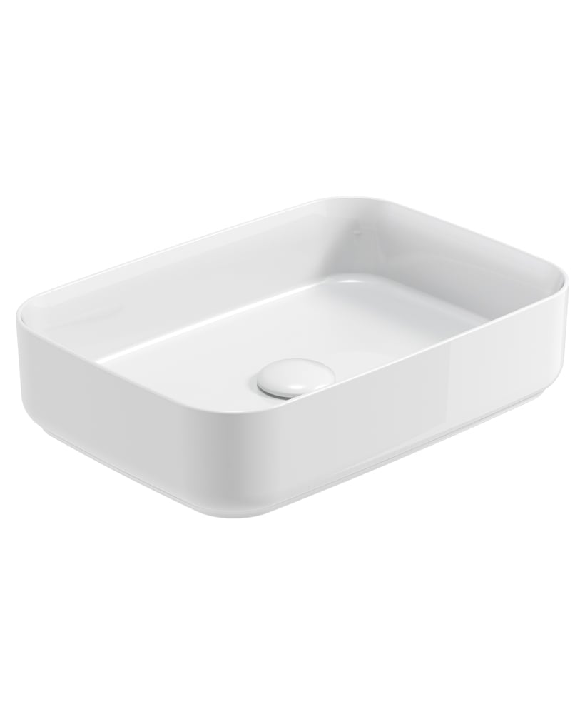 AVANTI Square Countertop Wash Basin & Satin Ceramic Click Clack Waste