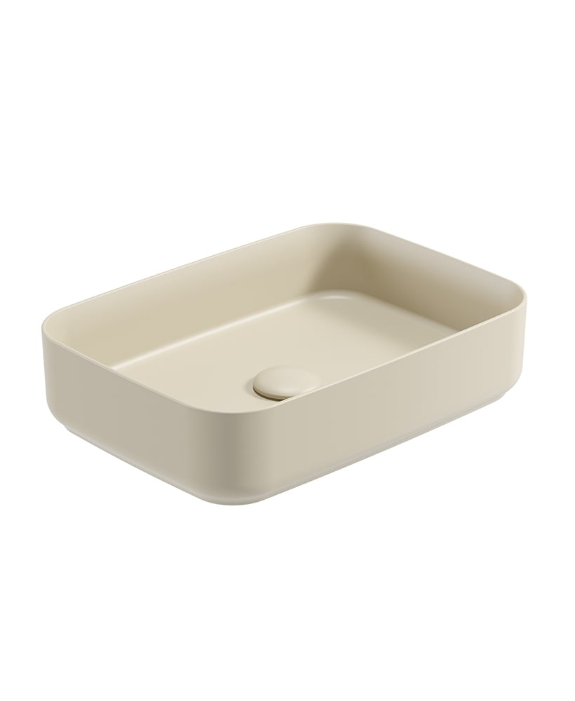 AVANTI Square Countertop Wash Basin & Satin White Ceramic Click Clack Waste