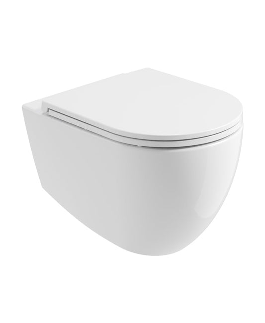 AVANTI Rimless Wall Hung WC & Soft Close Seat Ceramic