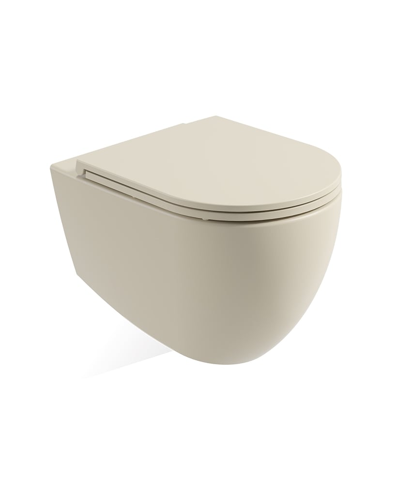 AVANTI Rimless Wall Hung WC & Soft Close Seat Ivory