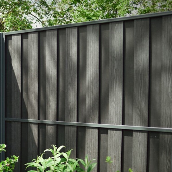 DURAPOST RAILS FOR FULL HEIGHT VENTO FENCE PANEL | 1829MM OLIVE GREY (PK3)