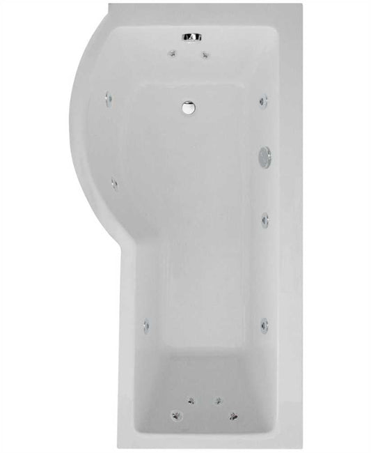 P SHAPE Single Ended Left Hand 12 Jet Whirlpool Bath & Panel