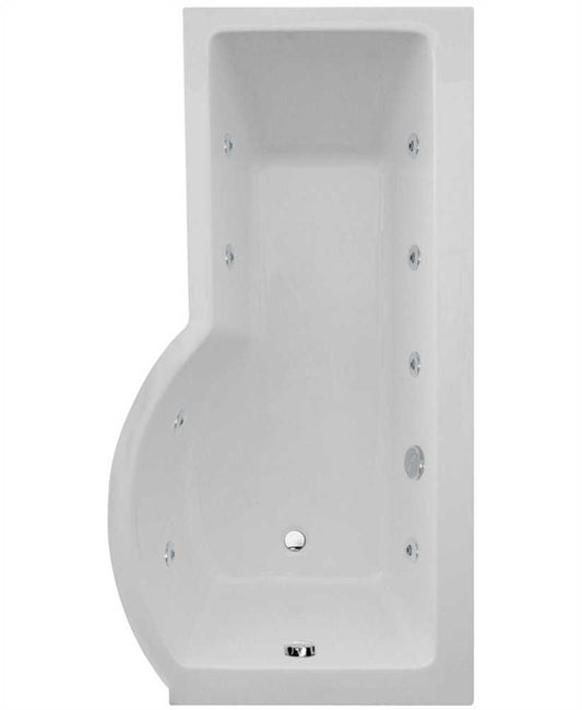 P SHAPE Single Ended Right Hand 8 Jet Whirlpool Bath & Panel