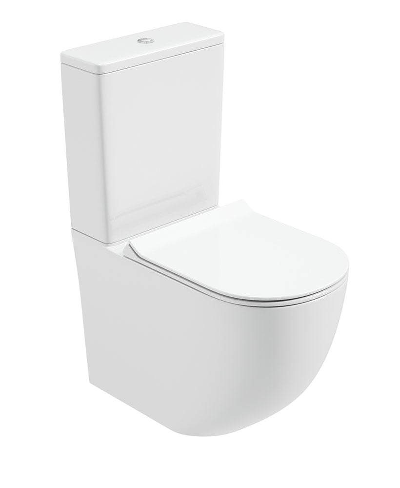 INSPIRE Rimless Fully Shrouded Close Coupled WC & Delta Slim Soft Close Seat