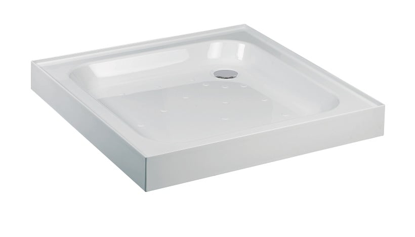 ULTRACAST Square Anti Slip 4 Upstand Shower Tray White