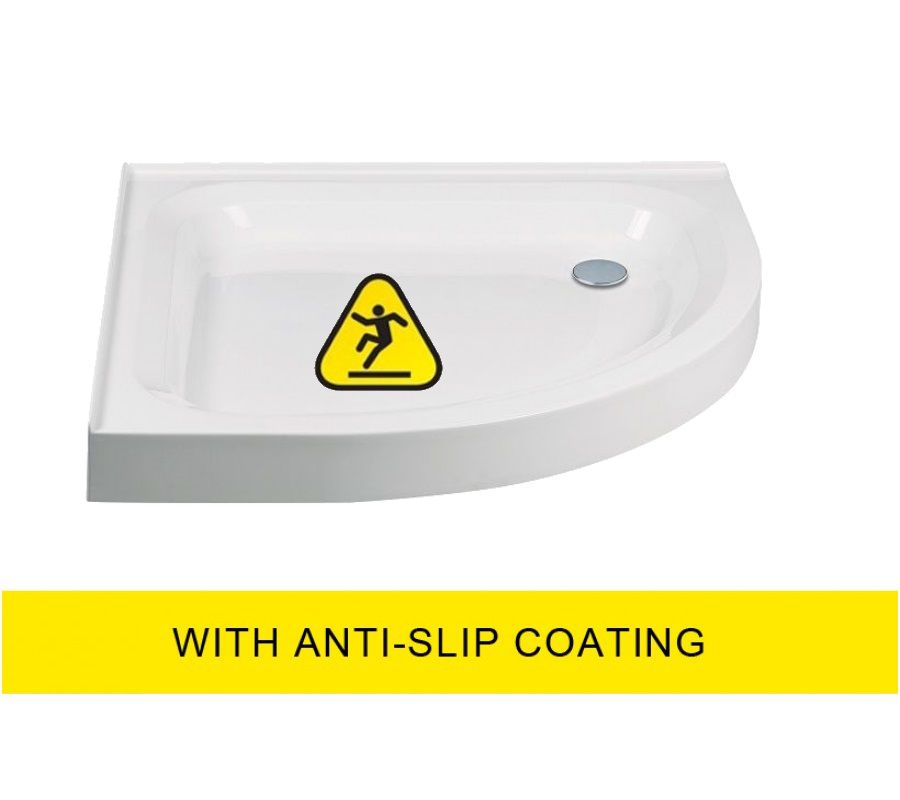 ULTRACAST Quadrant Anti Slip 2 Upstand Shower Tray White