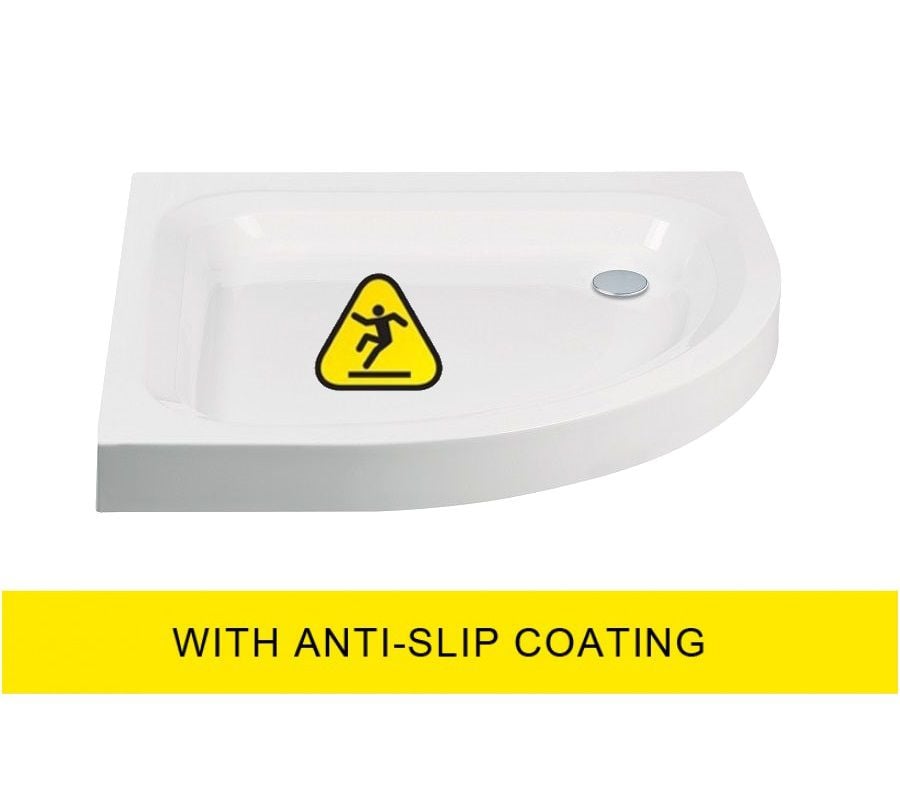 ULTRACAST Quadrant Anti Slip No Upstand Shower Tray White