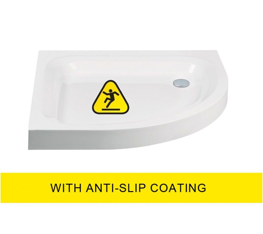 ULTRACAST Quadrant Anti Slip No Upstand Shower Tray White