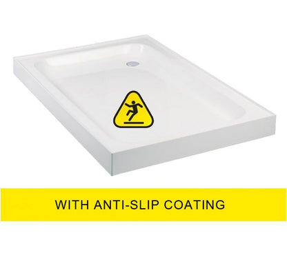 ULTRACAST Rectangle Anti Slip 4 Upstand Shower Tray White