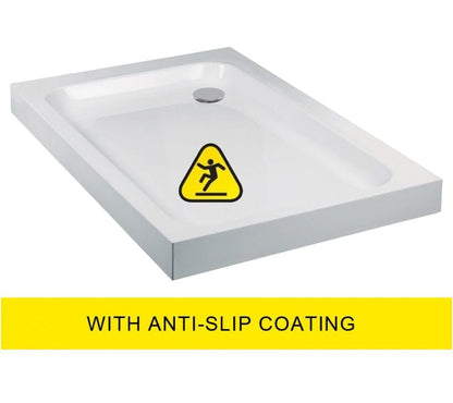 ULTRACAST Rectangle Anti Slip No Upstand Shower Tray White