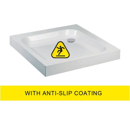 ULTRACAST Square Anti Slip No Upstand Shower Tray White