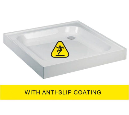 ULTRACAST Square Anti Slip 4 Upstand Shower Tray White