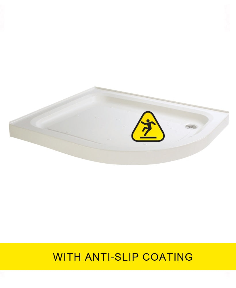 ULTRACAST Offset Quadrant Right Hand Anti Slip No Upstand Shower Tray White