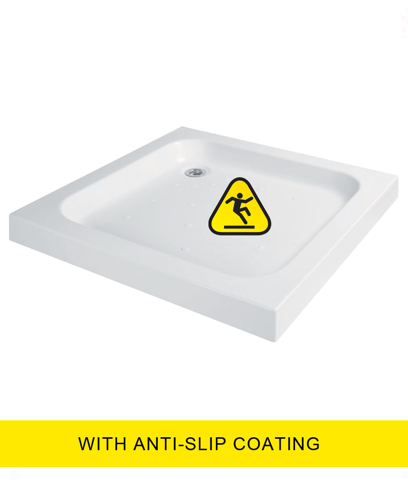 ULTRACAST Square Anti Slip No Upstand Shower Tray White