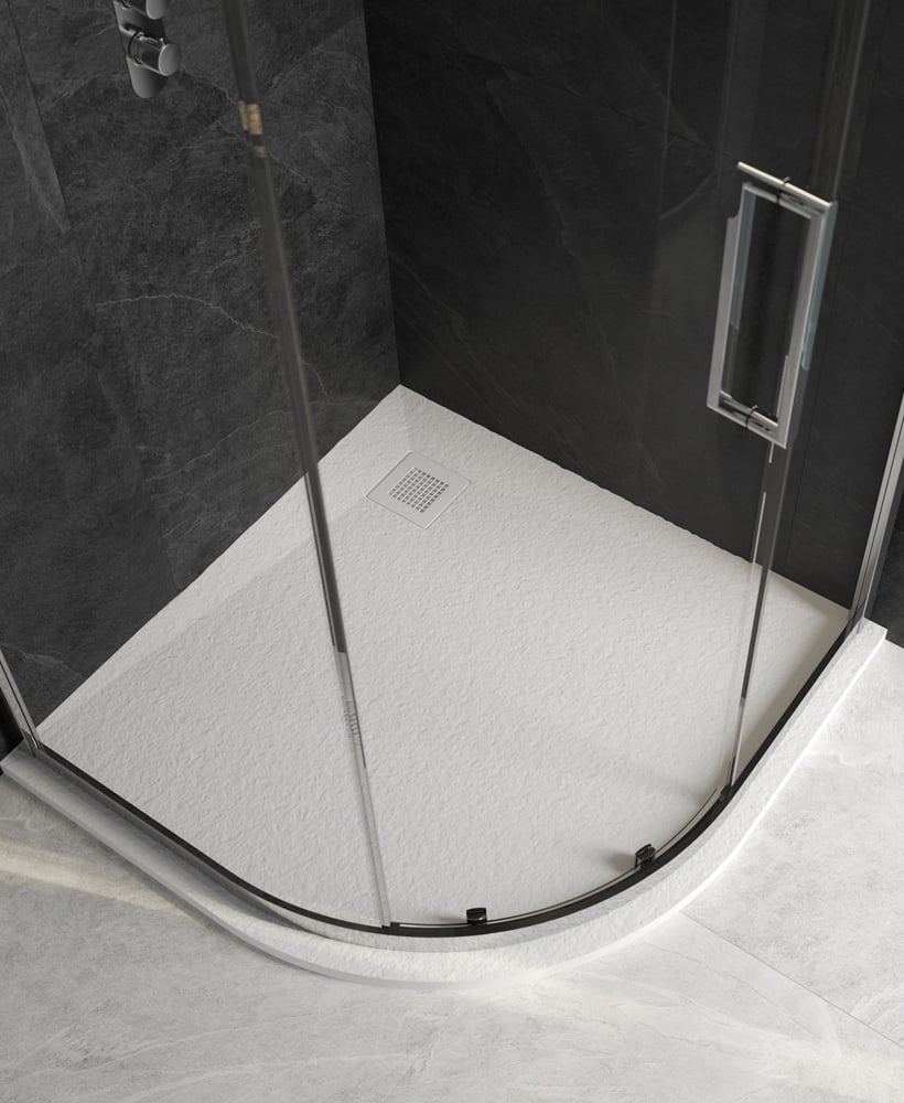 SLATE Quadrant Shower Tray & Waste Anthracite