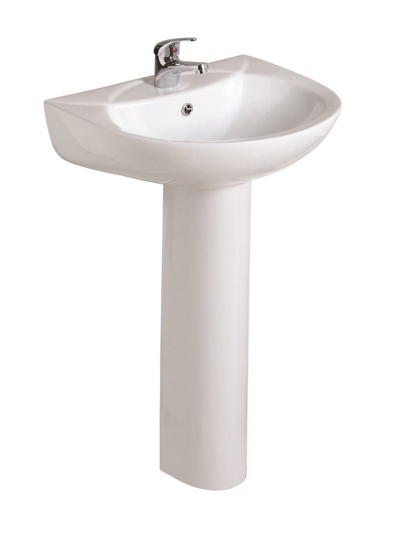 STRATA 1 Tap Hole Wash Basin & Full Pedestal