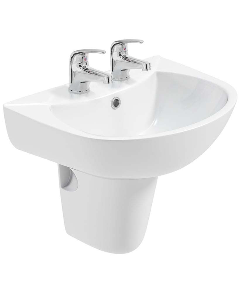 STRATA 2 Tap Hole Wash Basin & Semi Pedestal