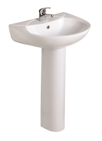 STRATA 1 Tap Hole Wash Basin & Full Pedestal