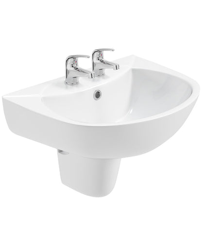 STRATA 2 Tap Hole Wash Basin & Semi Pedestal