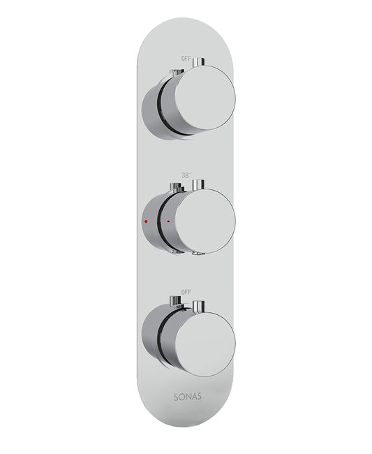 ALITA Round Triple Control 2 Outlet Shower Valve