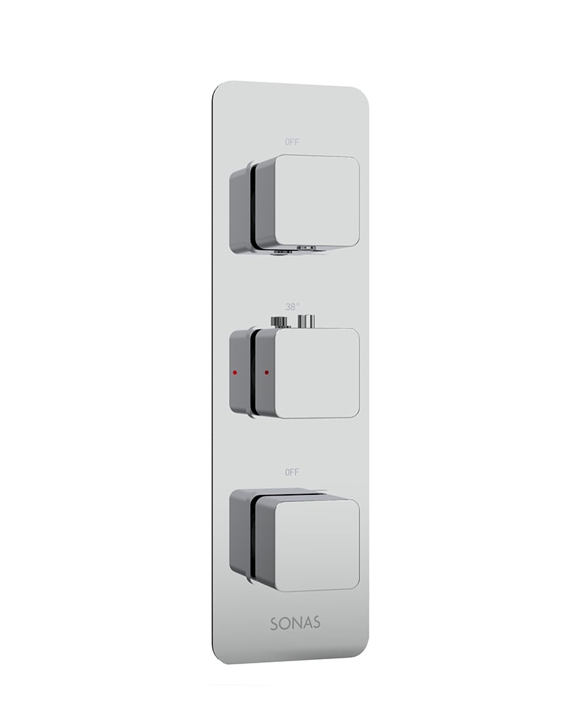 ALITA Soft Square Triple Control 2 Outlet Shower Valve