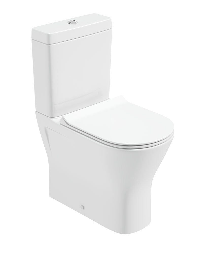 SCALA Rimless Comfort Height Fully Shrouded Close Coupled WC & Delta Slim Soft Close Seat