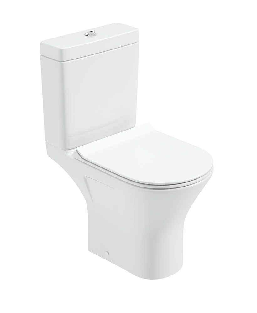 SCALA Rimless Open Back Close Coupled WC & Delta Slim Soft Close Seat