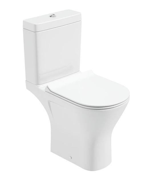 SCALA Rimless Comfort Height Open Back Close Coupled WC & Delta Slim Soft Close Seat