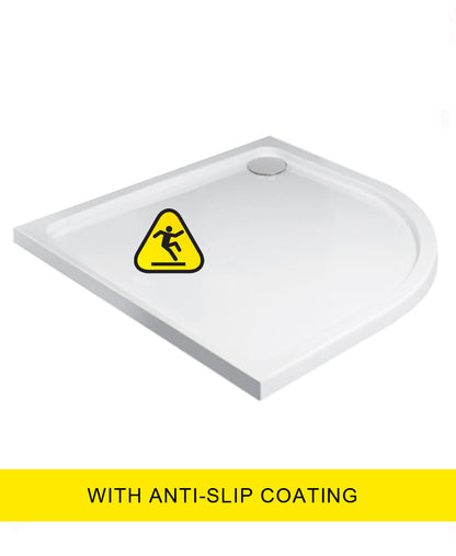 LOW PROFILE Offset Quadrant Right Hand Anti Slip No Upstand Shower Tray White